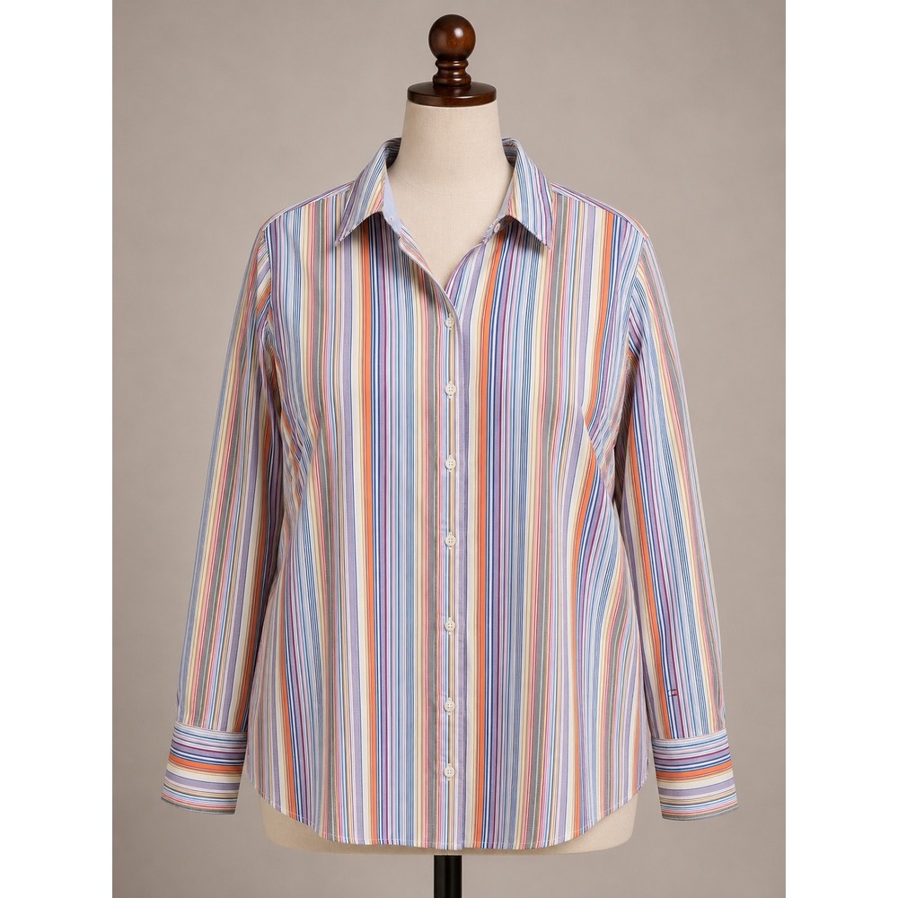 Tommy Hilfiger Multi Color Striped Button Down Shirt Size 22